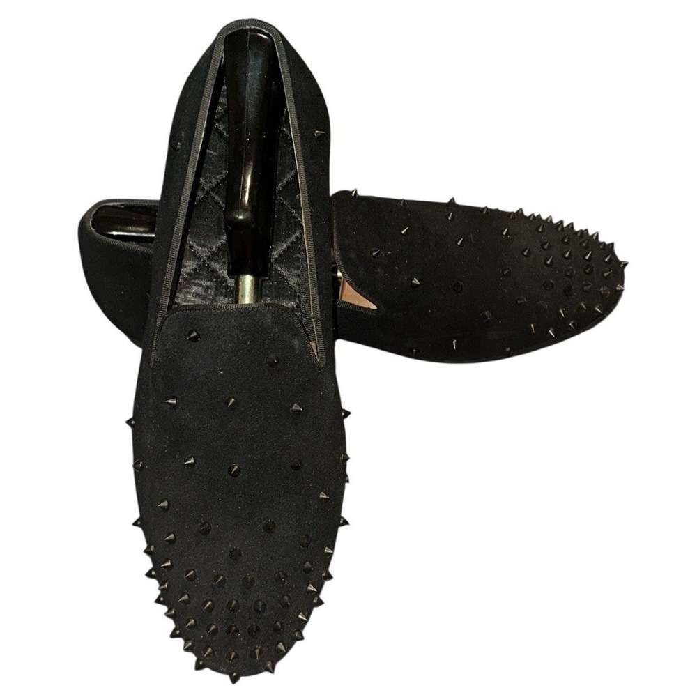 Steve Madden Cascade Black Suede Studded Loafers Men's 9.5 Slip-On Dress Shoes